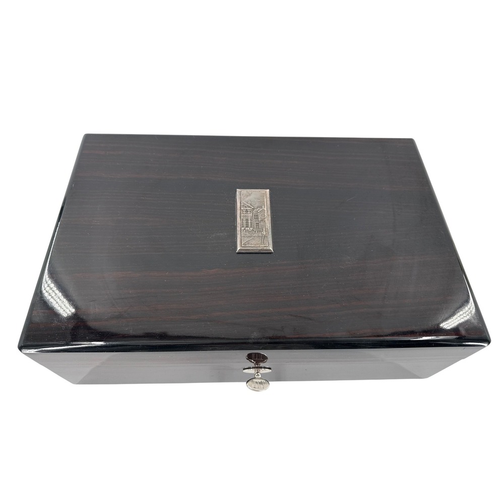 Dunhill Cigar Humidor Brown Macassar Ebony Wood Cedar Lined Credo System